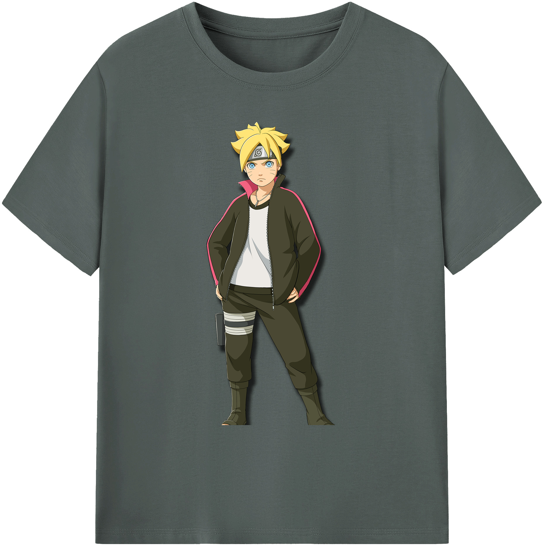 （画像用） NARUTO -ナルト- うずまき ボルト Uzumaki Boruto 綿100％ メンズ半袖Tシャツ｜肌触りやわらか＆通気性